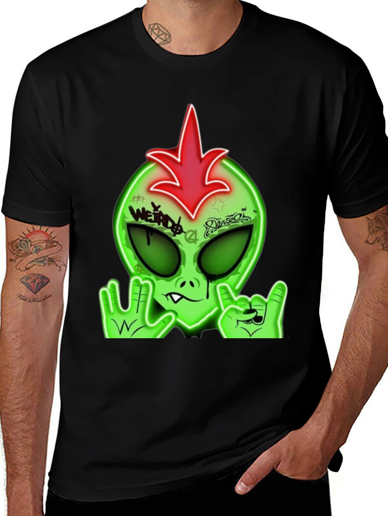 Weird Alien Graphic Tee - Rock On Style