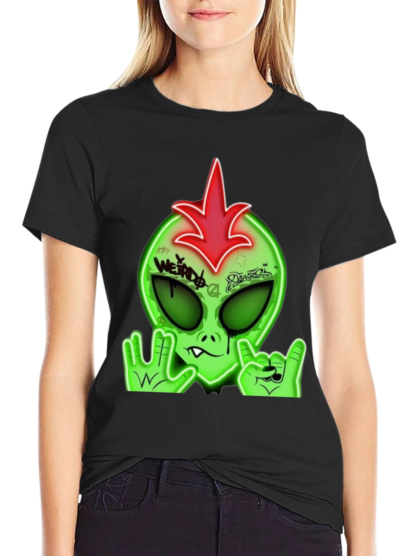 Weird Alien Graphic Tee - Rock On Style