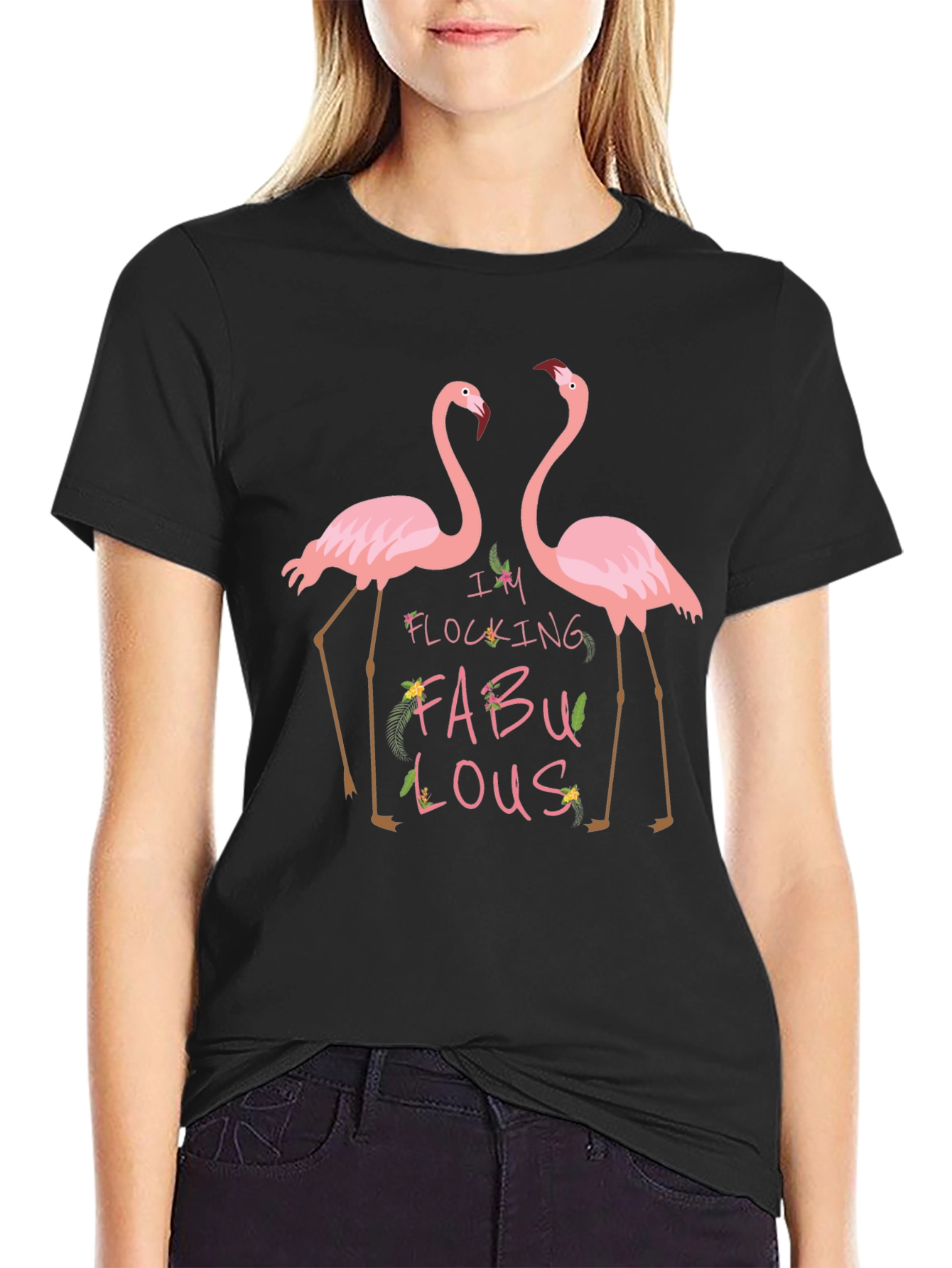 Flocking Fabulous Flamingo Graphic Tee