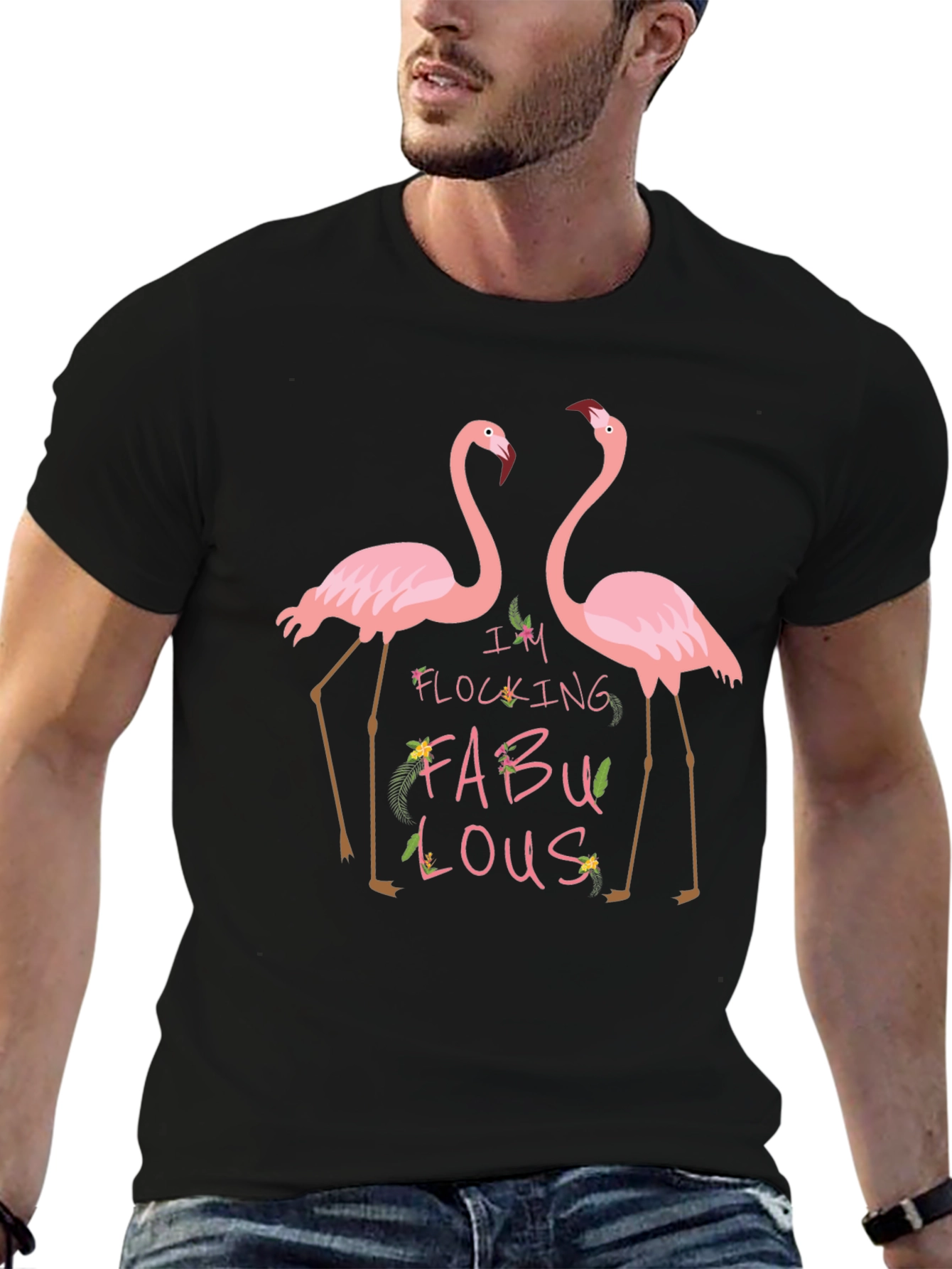 Flocking Fabulous Flamingo Graphic Tee