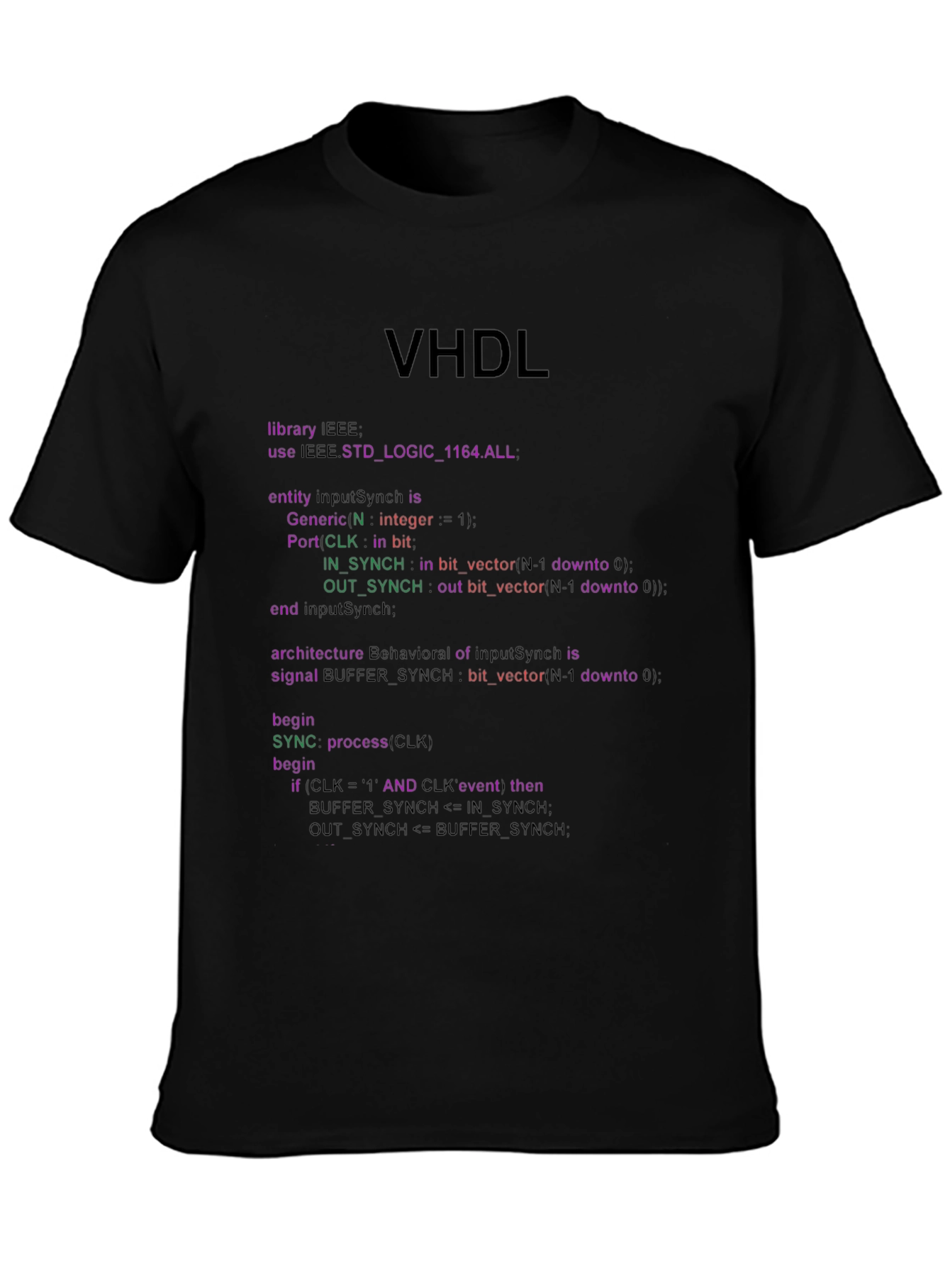 VHDL Code Black T-Shirt - For Programmers