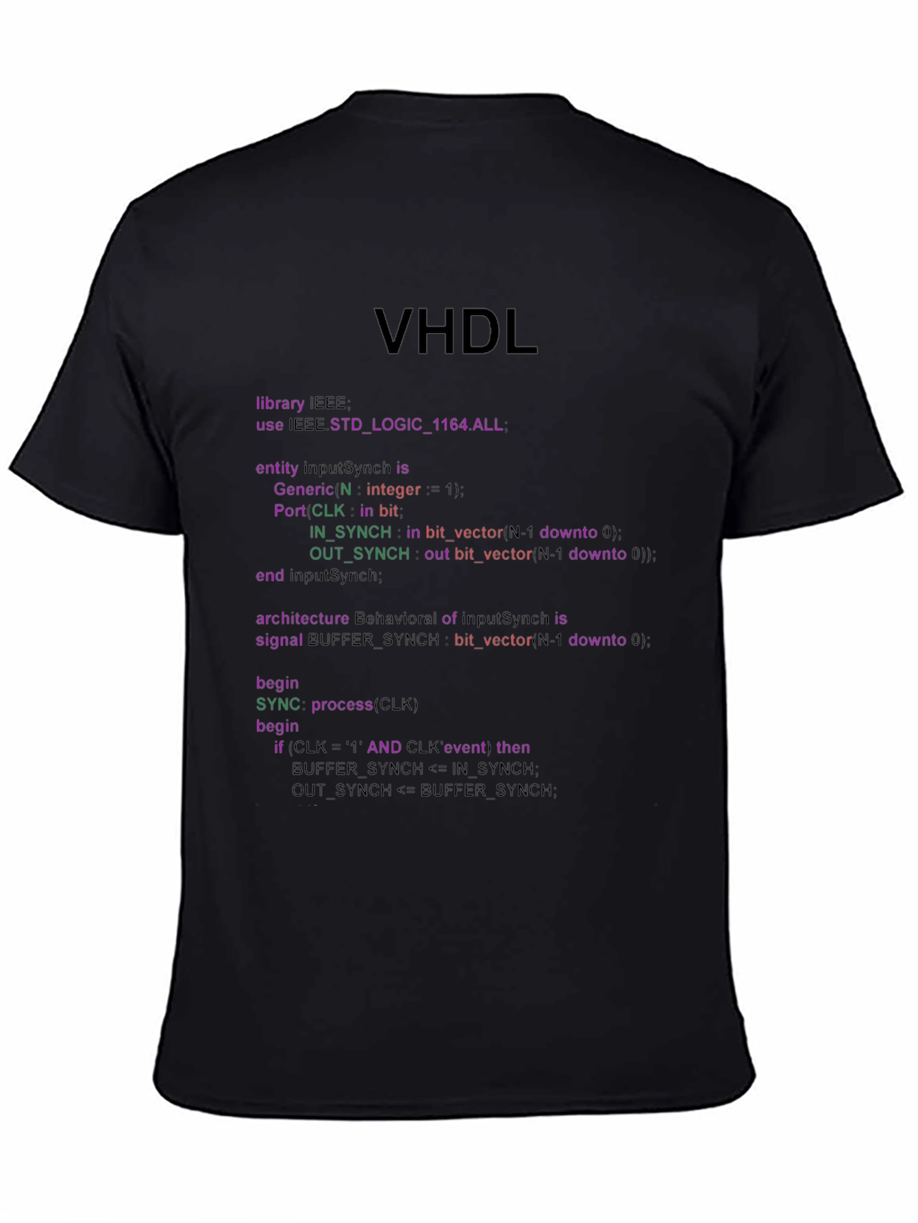 VHDL Code Black T-Shirt - For Programmers