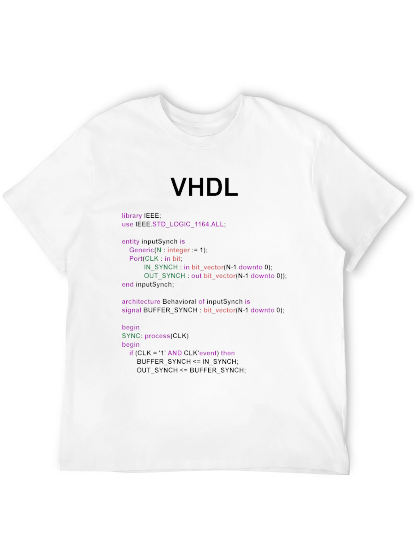 VHDL Code Black T-Shirt - For Programmers