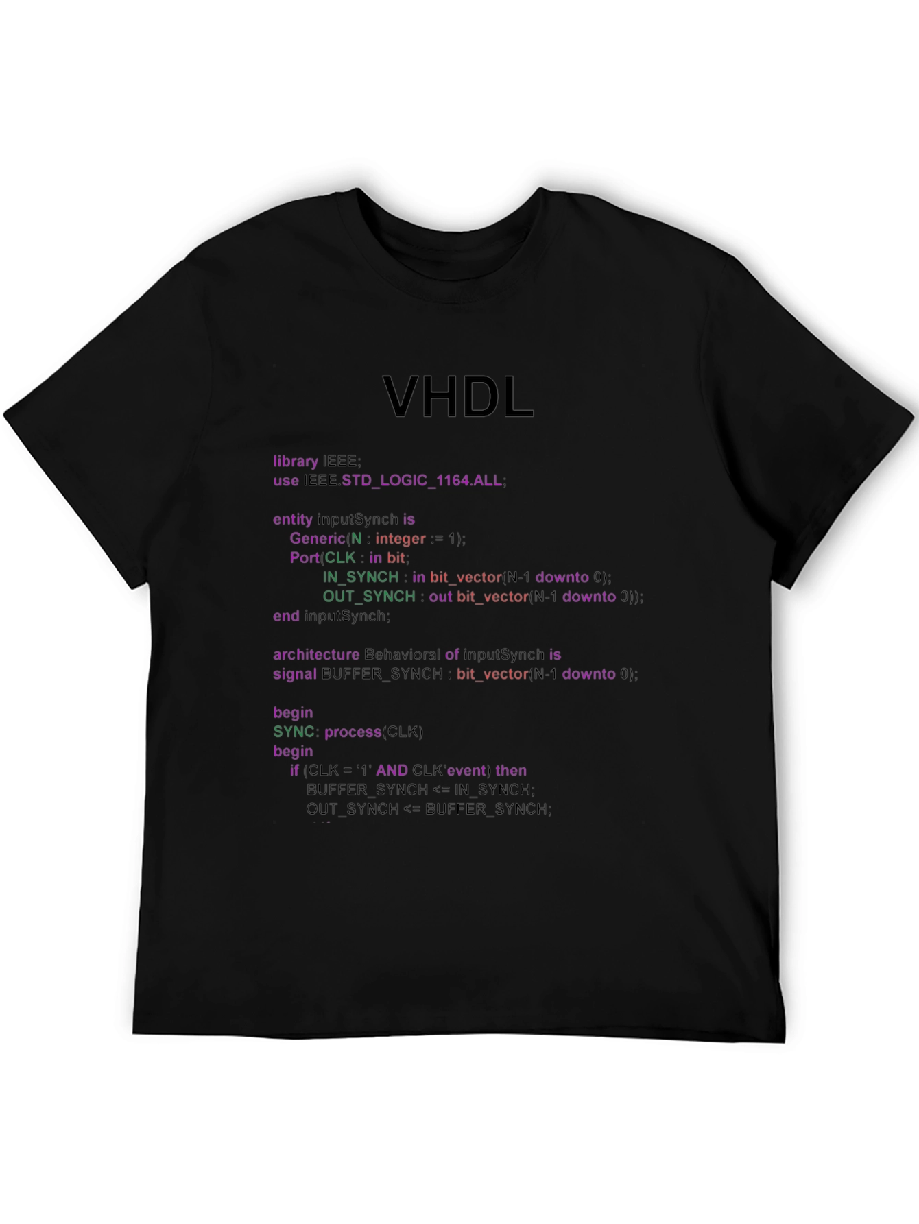 VHDL Code Black T-Shirt - For Programmers