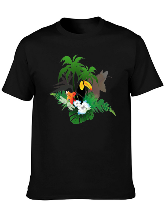 Tropical Toucan Graphic Tee - Black