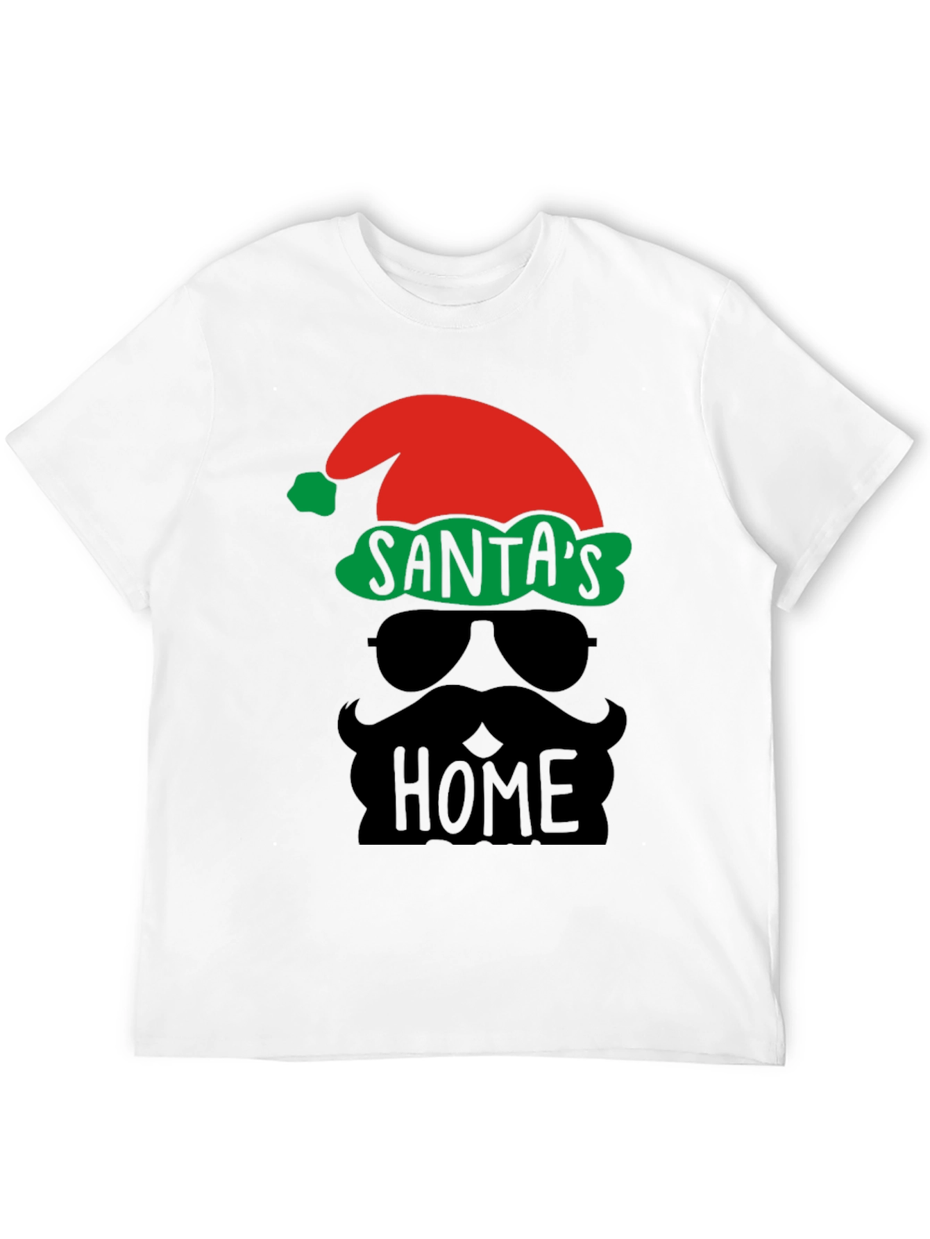 Santas Home Graphic Tee - Holiday Festive Style