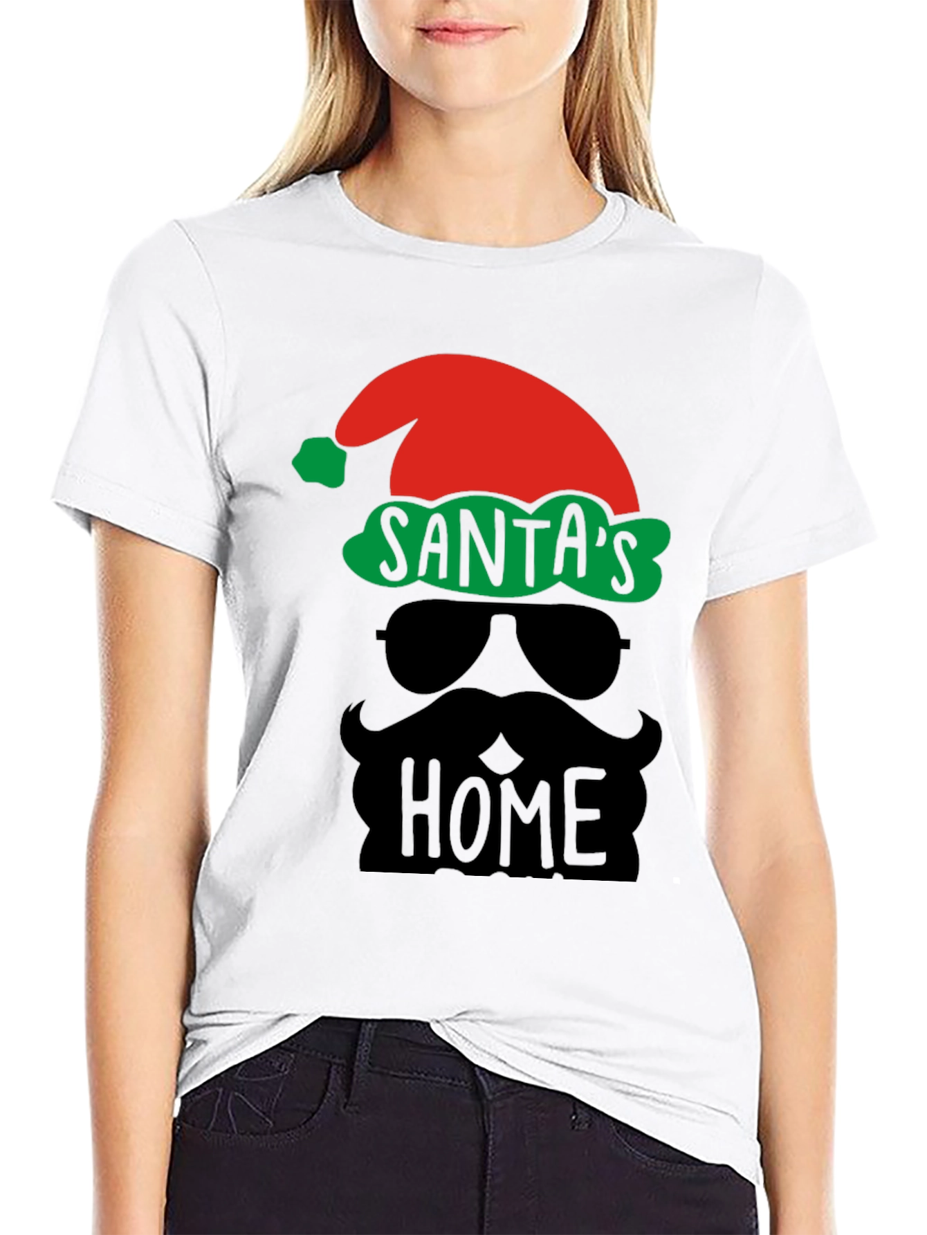 Santas Home Graphic Tee - Holiday Festive Style