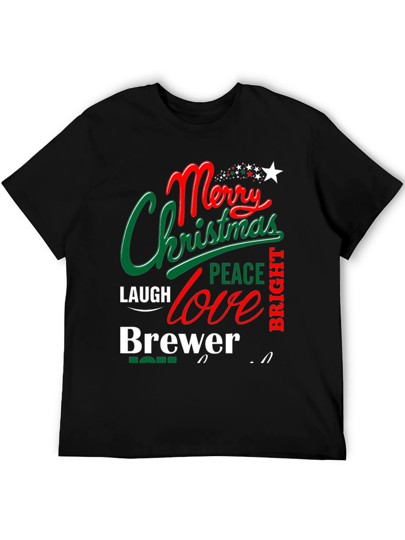 Festive Merry Christmas Brewer Graphic T-Shirt