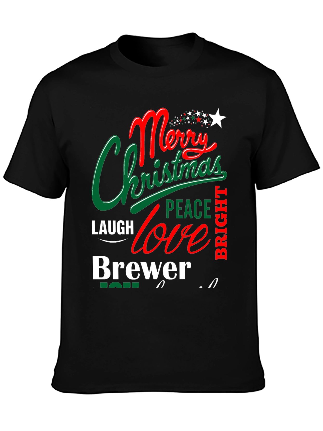 Festive Merry Christmas Brewer Graphic T-Shirt