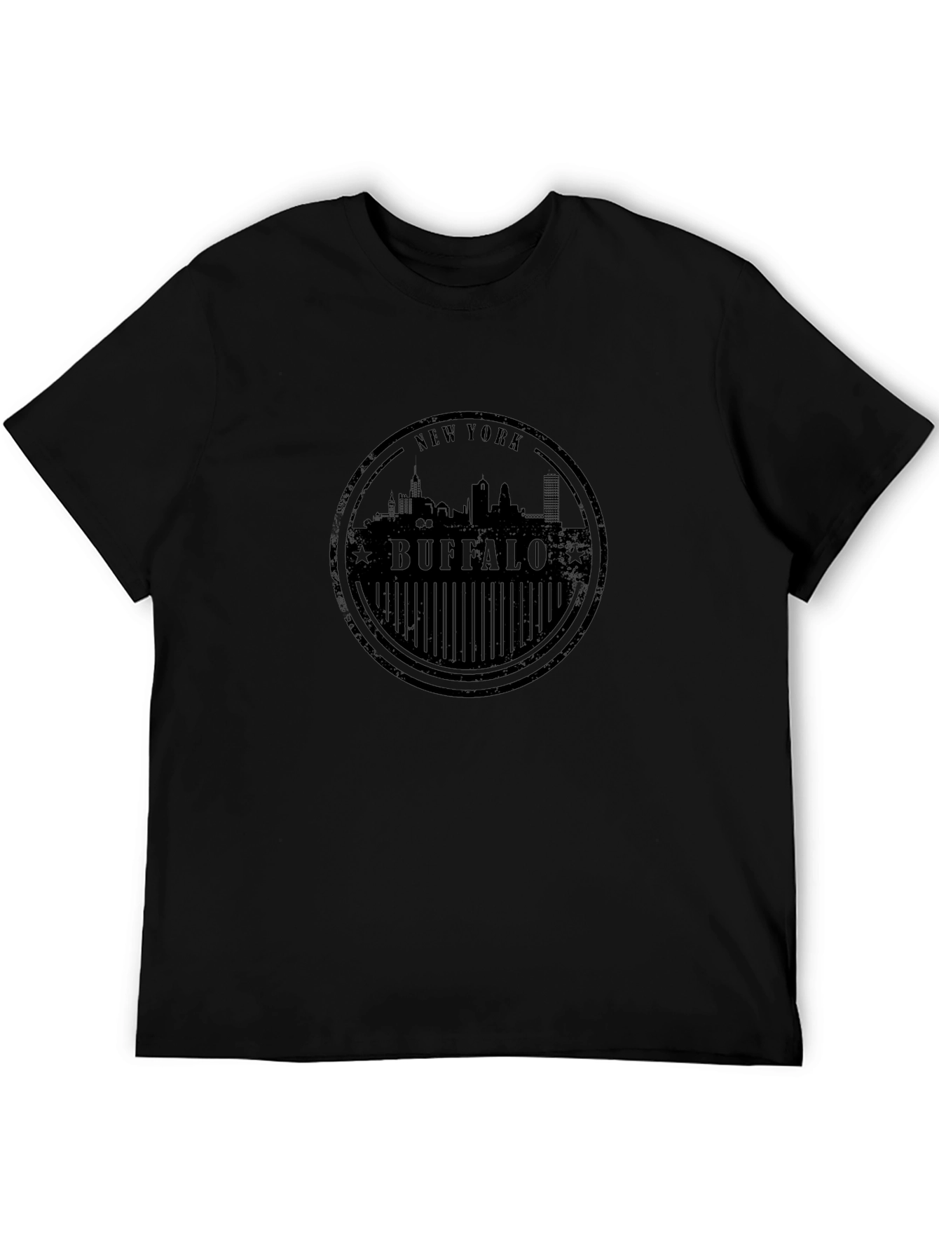 Buffalo New York Skyline Black T-Shirt