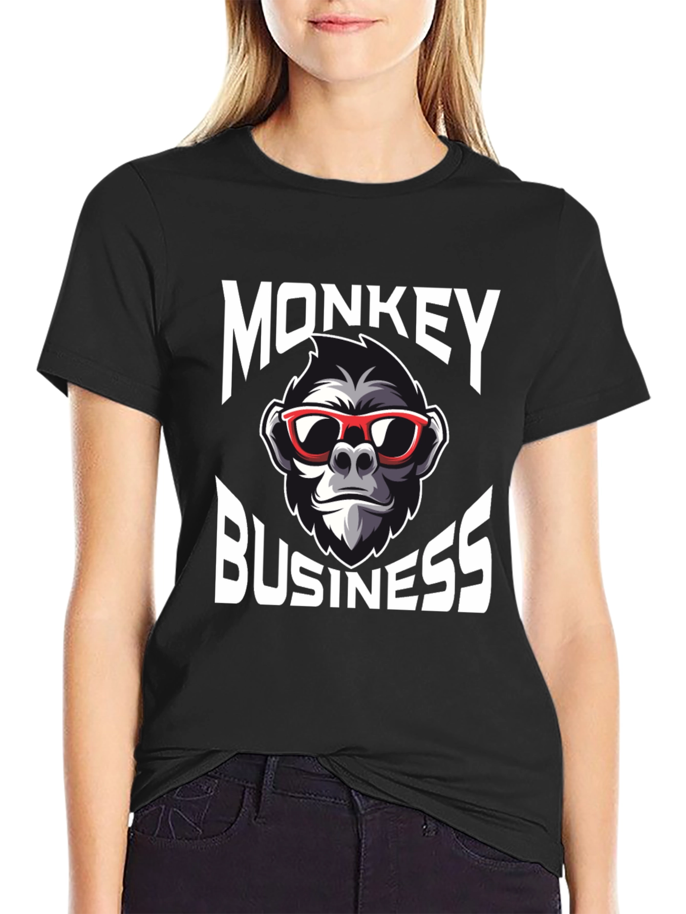 Monkey Business Graphic T-Shirt - Cool Crew Neck Tee