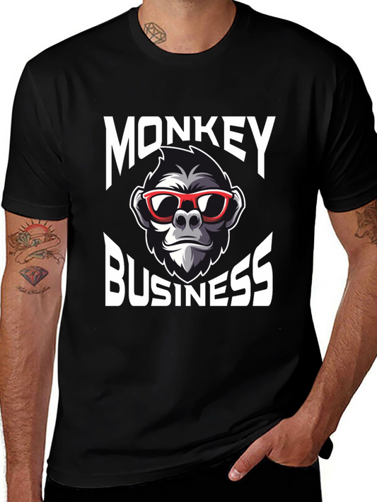 Monkey Business Graphic T-Shirt - Cool Crew Neck Tee