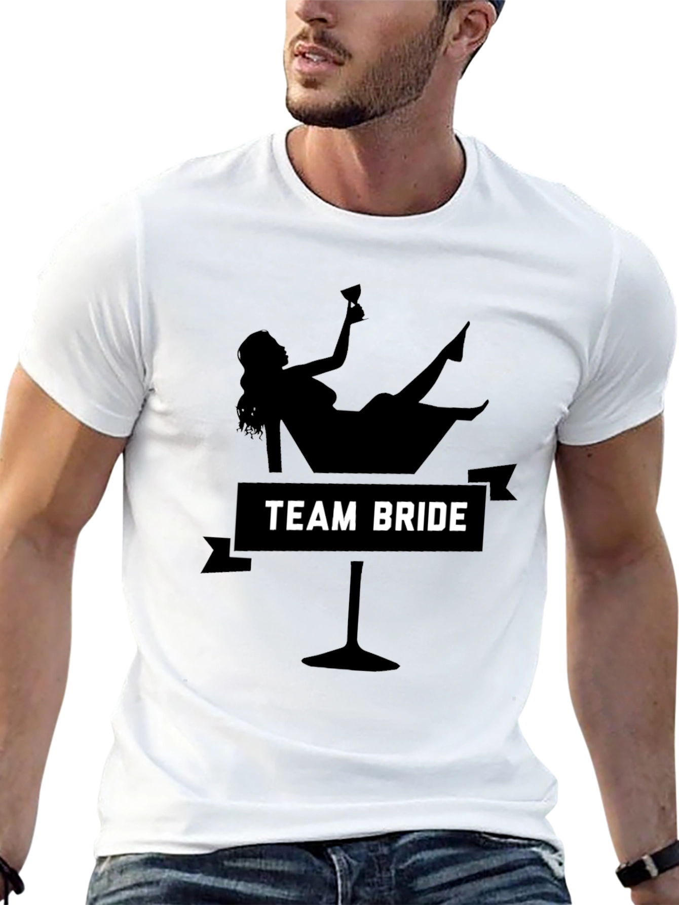 Team Bride Martini Glass Graphic T-Shirt