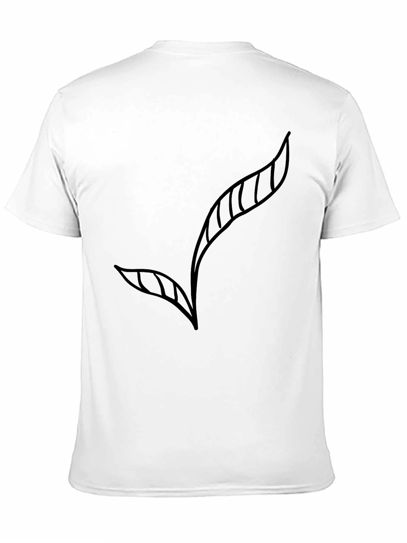 Modern Leaf Graphic Black T-Shirt