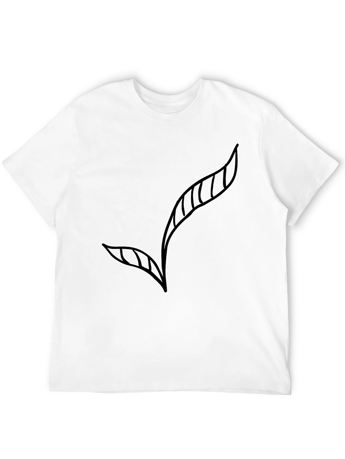 Modern Leaf Graphic Black T-Shirt