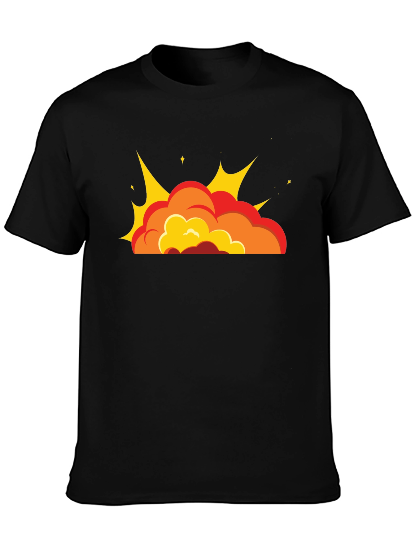 Cartoon Explosion Black T-Shirt