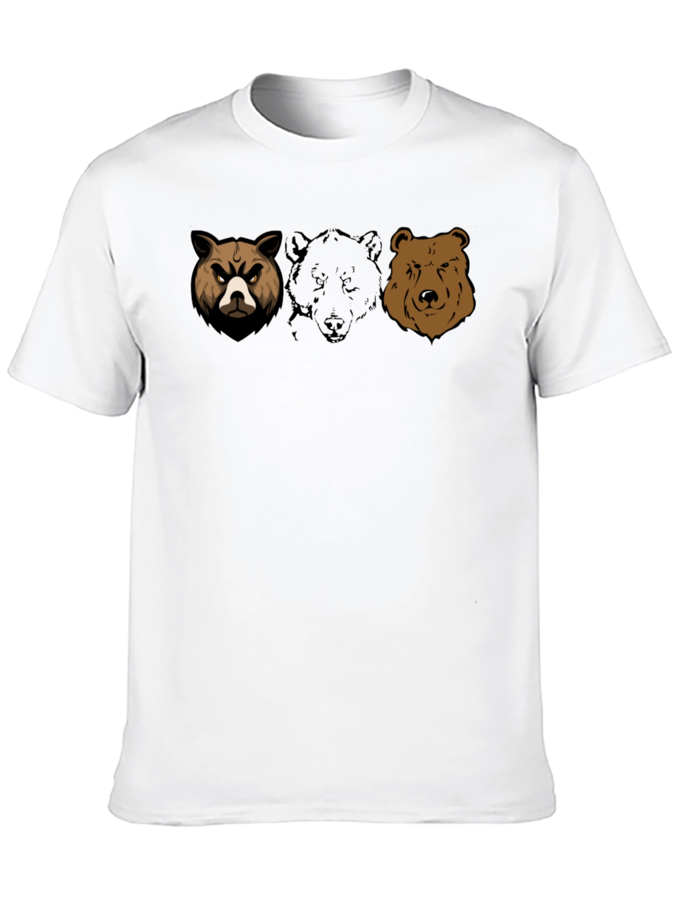 Bear Trio Graphic T-Shirt - Black Cotton Tee
