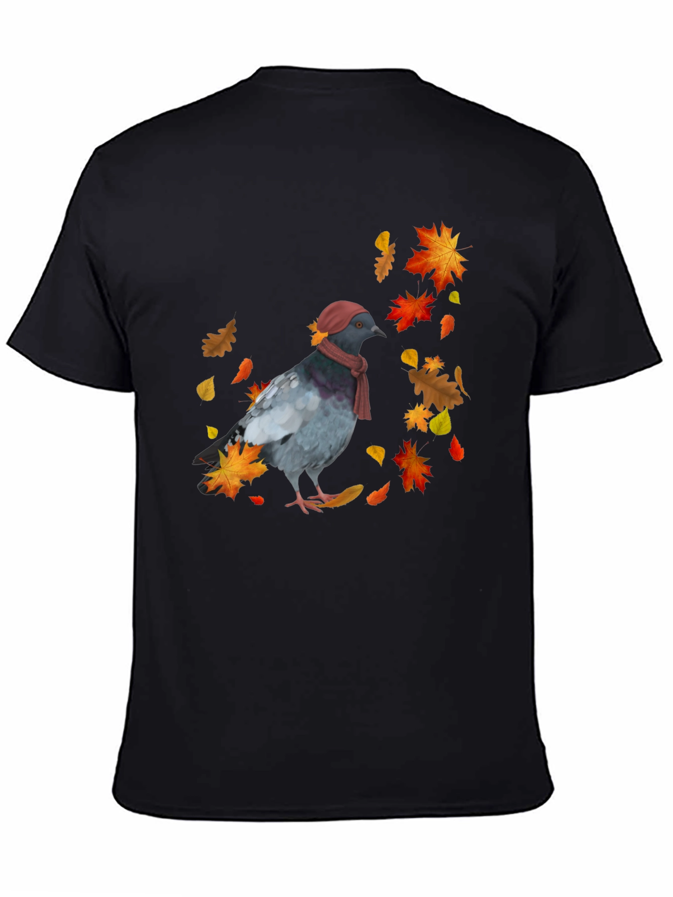 Fall Pigeon T-Shirt - Stylish Bird Autumn Design