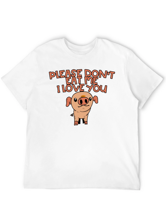 Cute Pig Black T-Shirt: Please Dont Eat Me