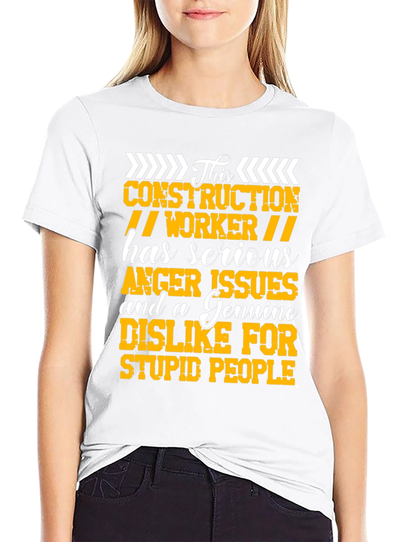 Construction Worker Serious Anger Issues Graphic Tee
