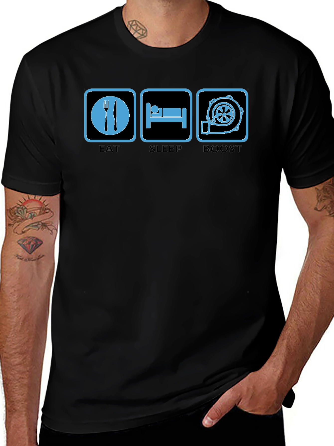 Eat Sleep Boost T-Shirt - Car Enthusiast Tee