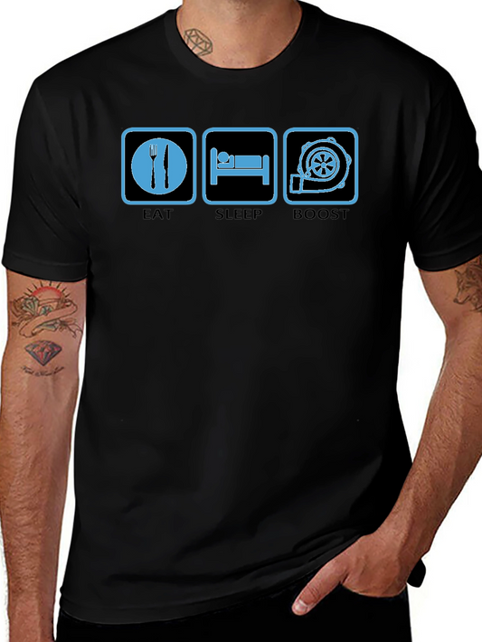 Eat Sleep Boost T-Shirt - Car Enthusiast Tee