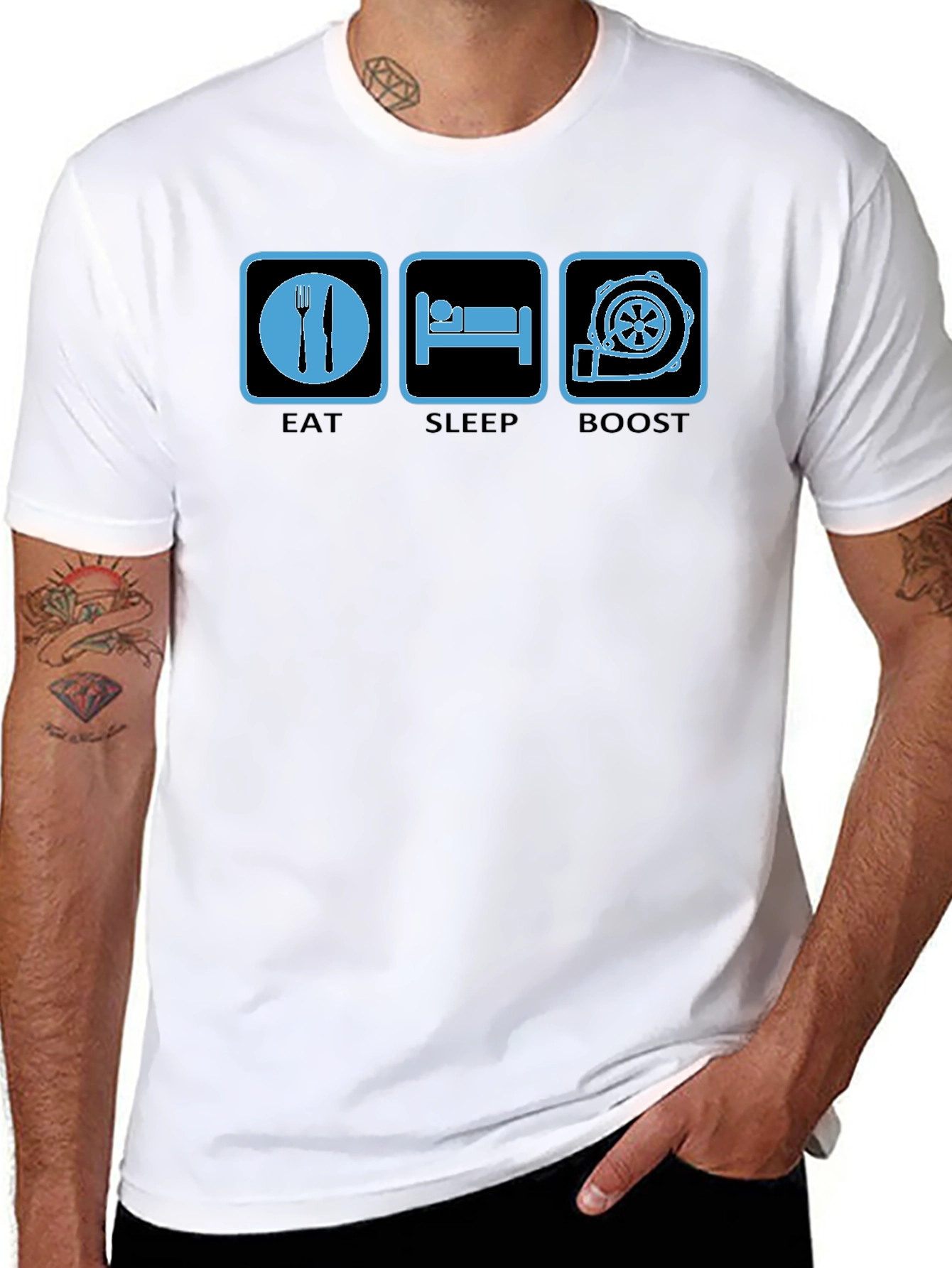 Eat Sleep Boost T-Shirt - Car Enthusiast Tee