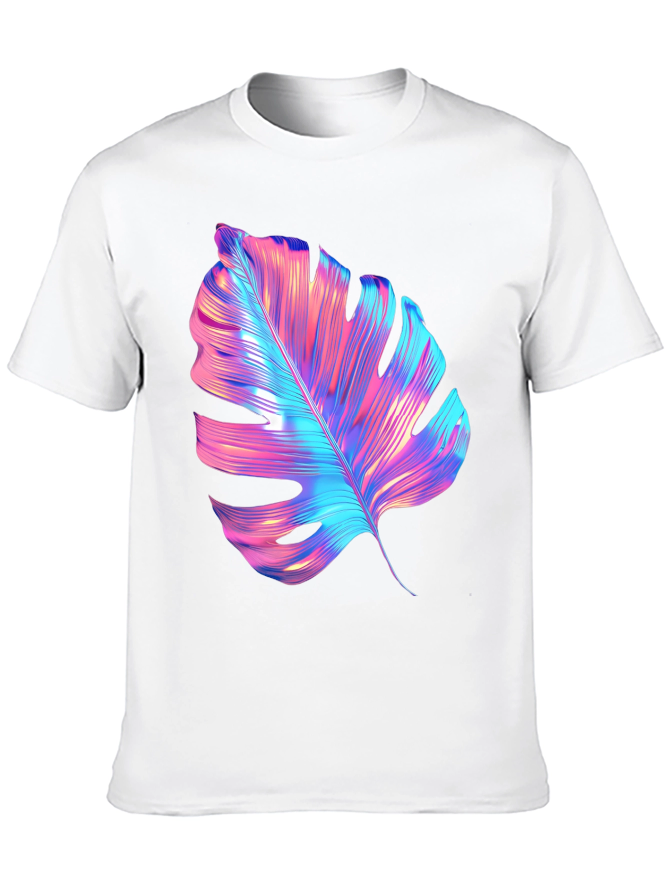Neon Monstera Leaf Graphic Tee