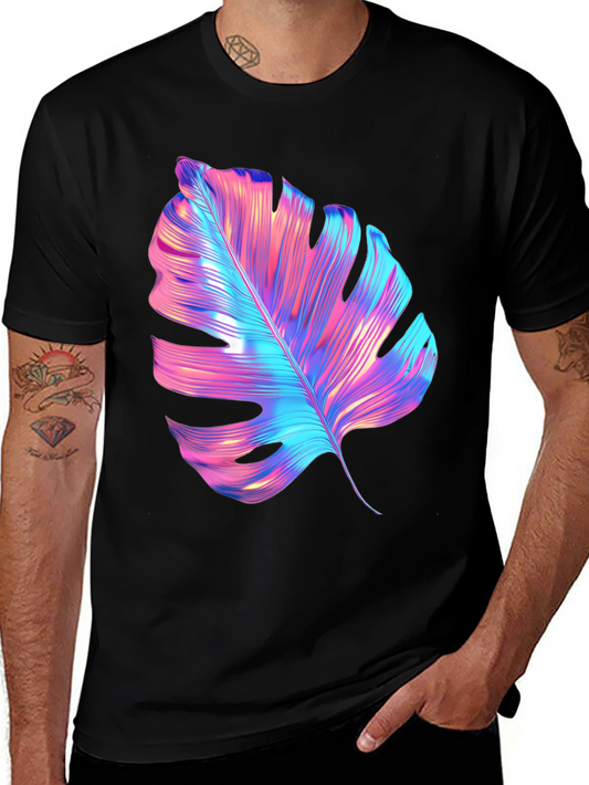 Neon Monstera Leaf Graphic Tee