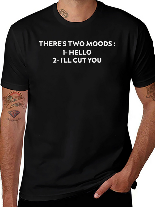 Two Moods Graphic T-Shirt - Hello & Ill Cut You