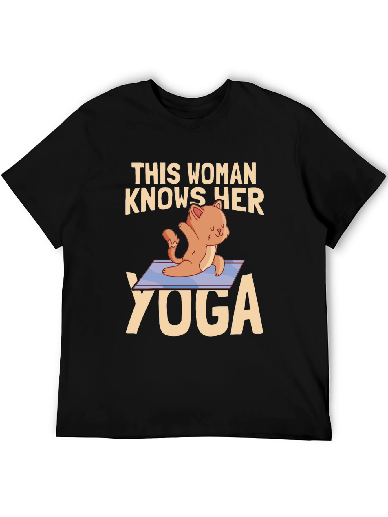 Womans Cat Yoga Graphic T-Shirt