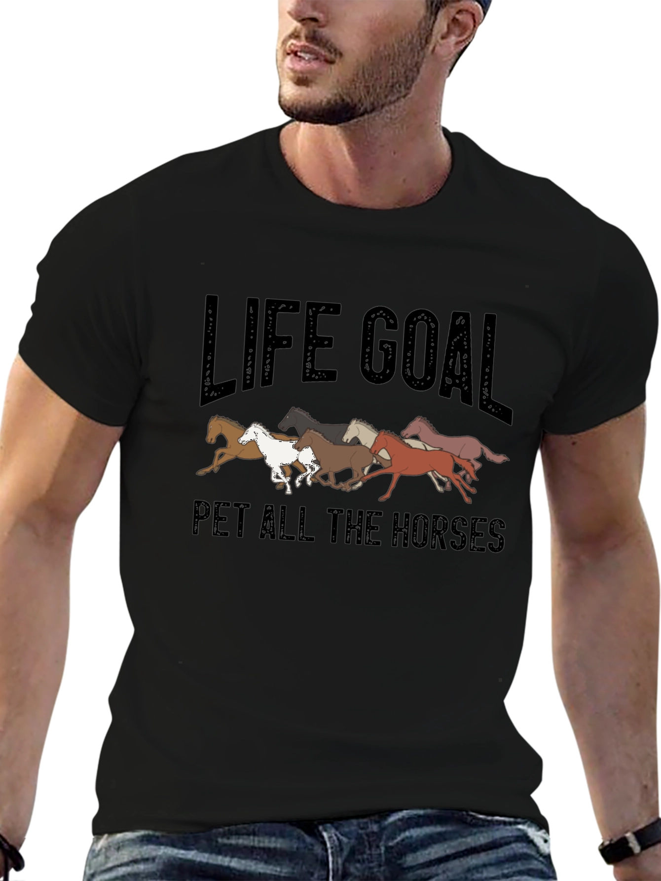 Life Goal Pet All The Horses Graphic T-Shirt