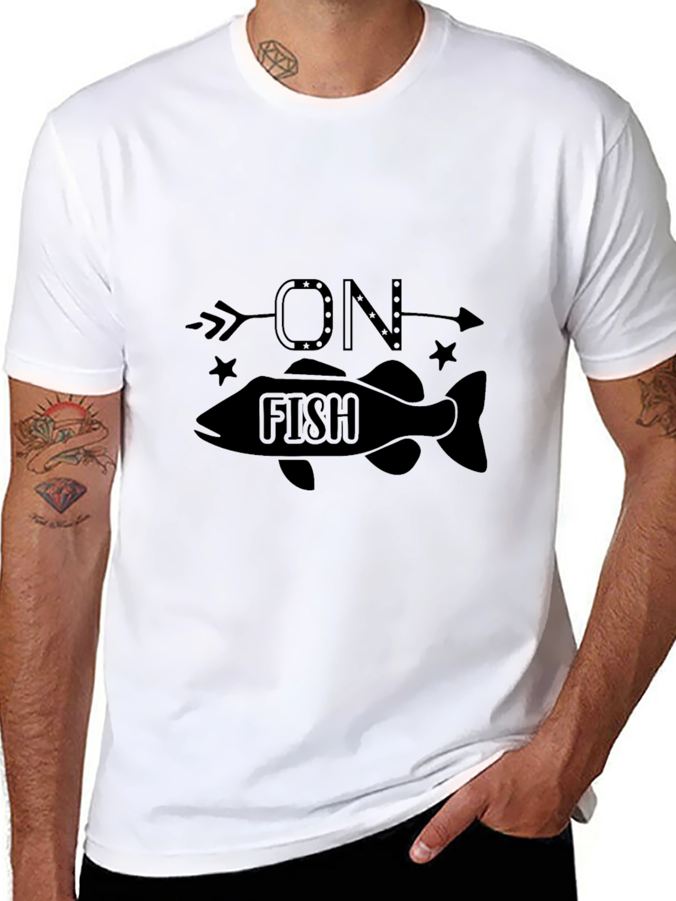 On Fish Graphic Black T-Shirt