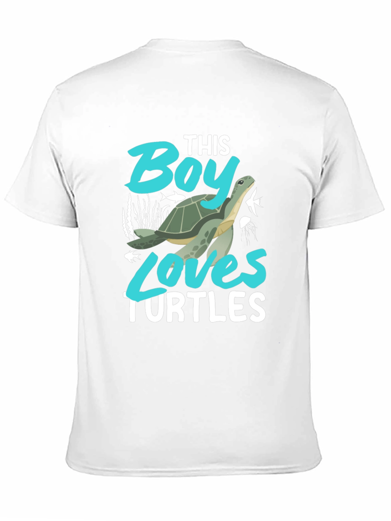 Boy Loves Turtles Graphic Tee - Black Cotton Blend