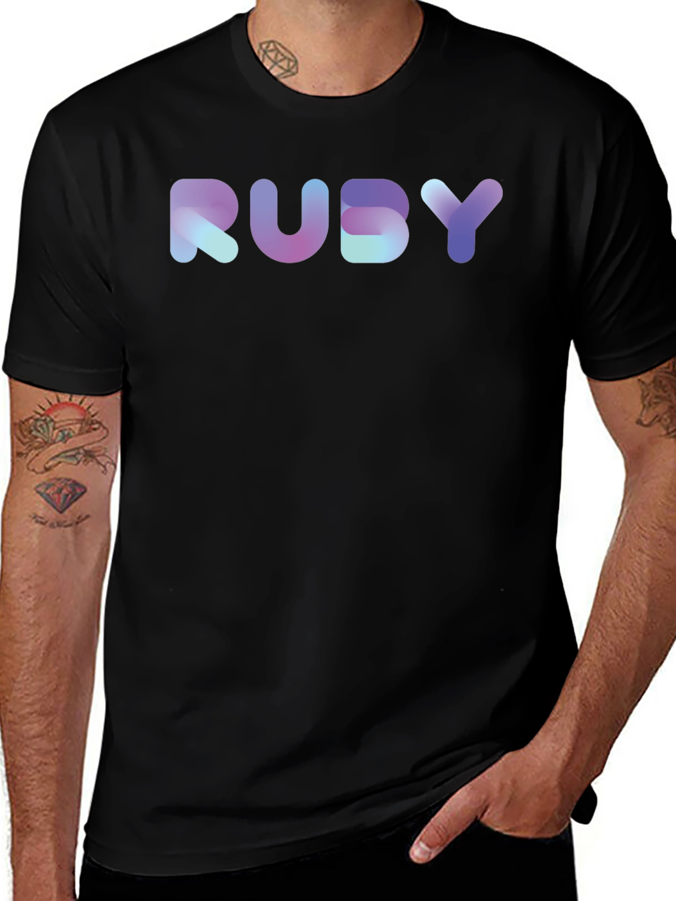 Gradient RUBY Graphic Black T-Shirt