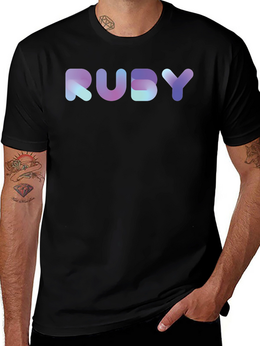 Gradient RUBY Graphic Black T-Shirt