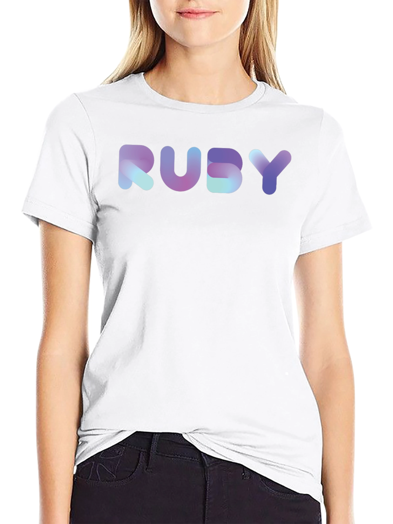 Gradient RUBY Graphic Black T-Shirt