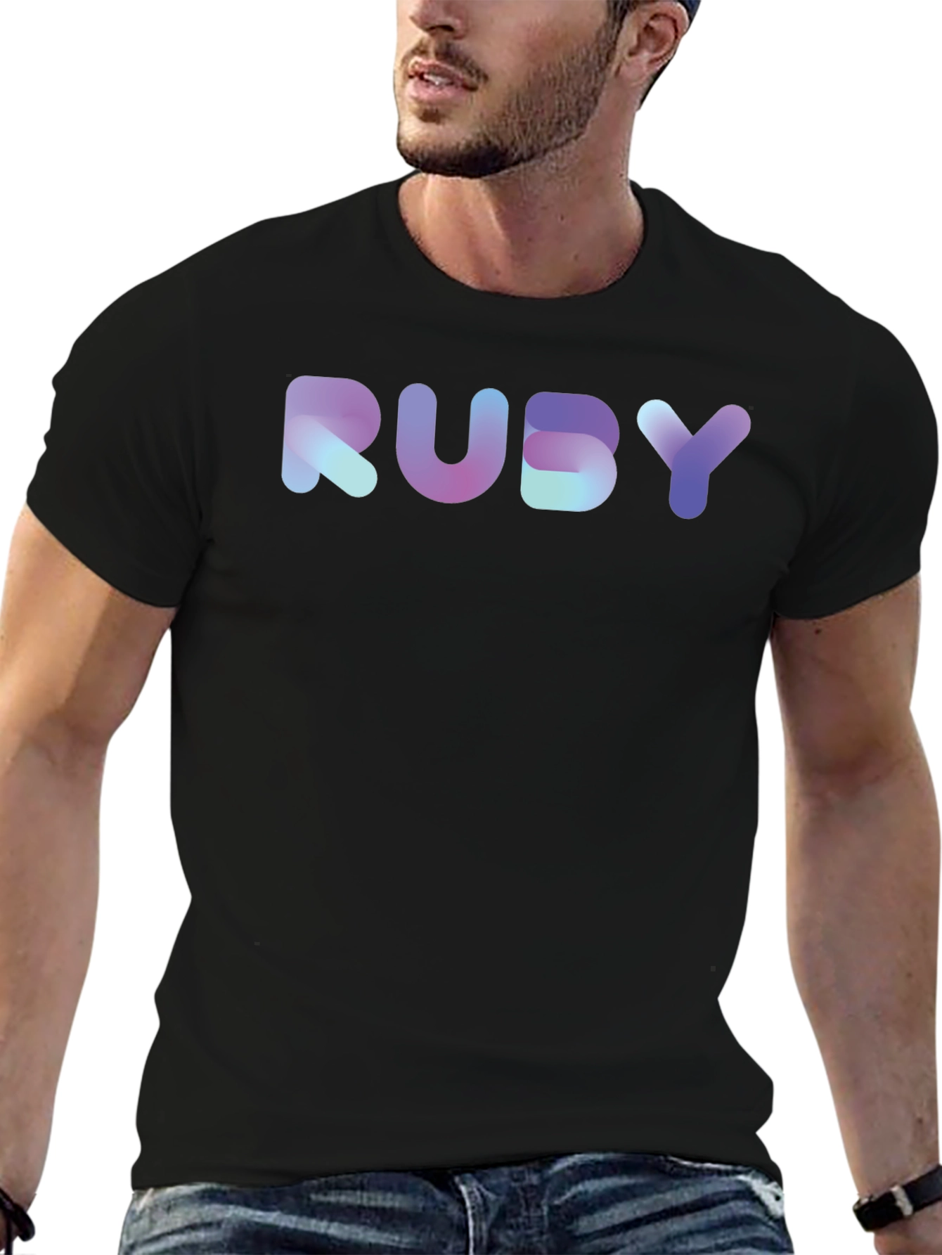 Gradient RUBY Graphic Black T-Shirt