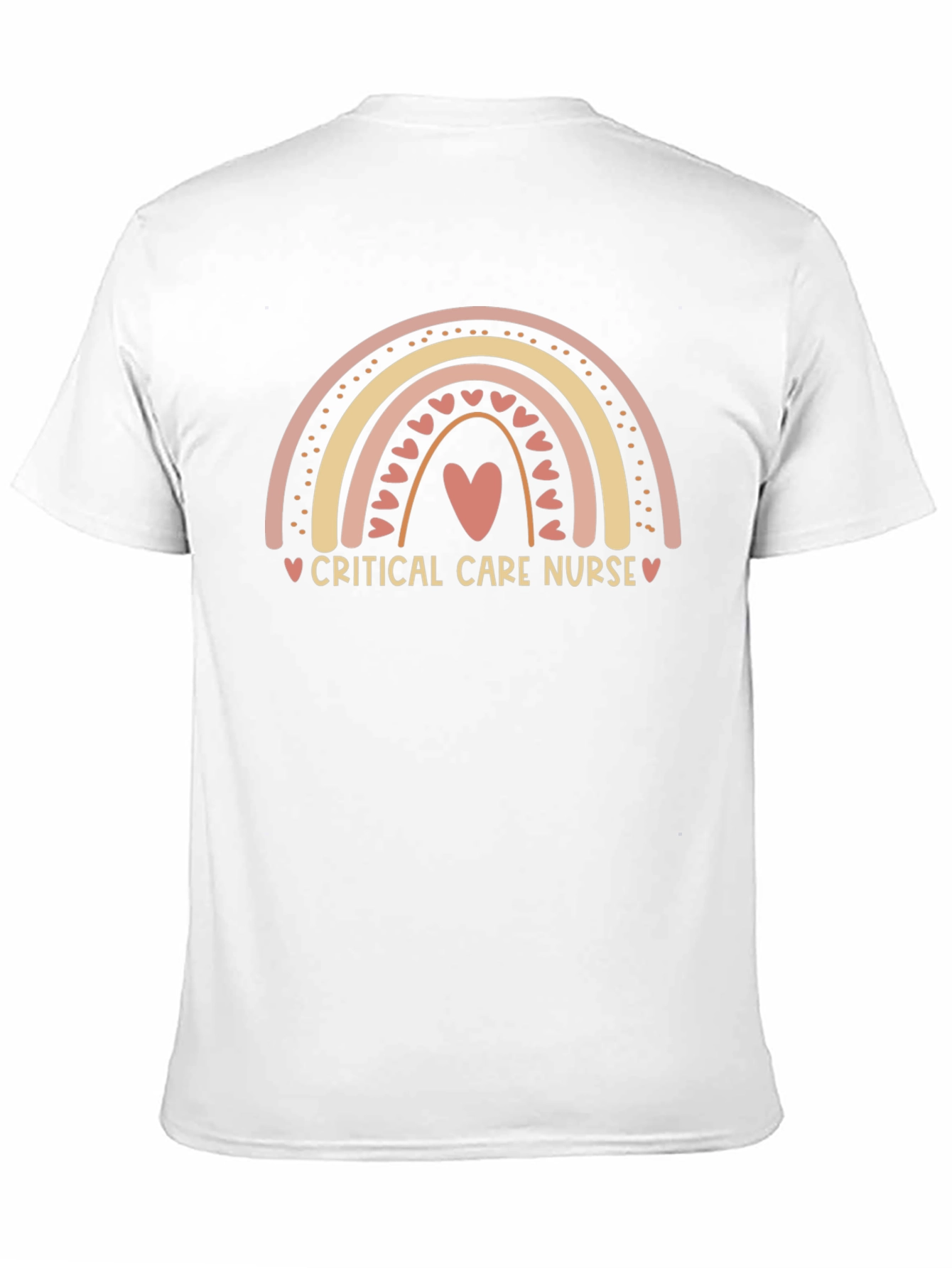 Critical Care Nurse Rainbow Heart Graphic Tee