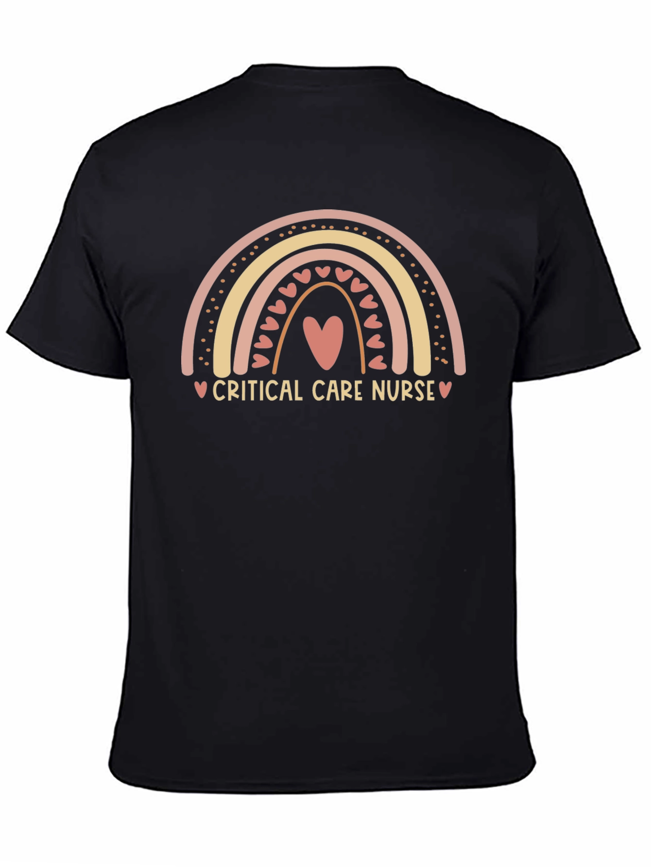 Critical Care Nurse Rainbow Heart Graphic Tee