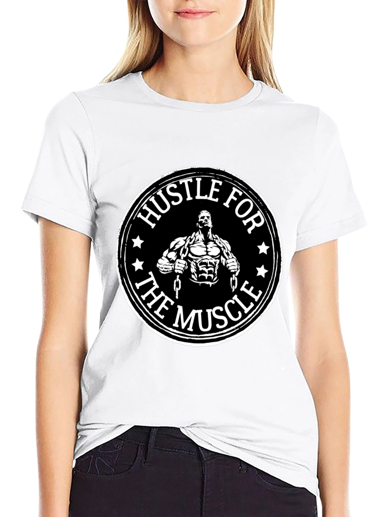 Hustle for the Muscle Graphic T-Shirt Gym Motivation