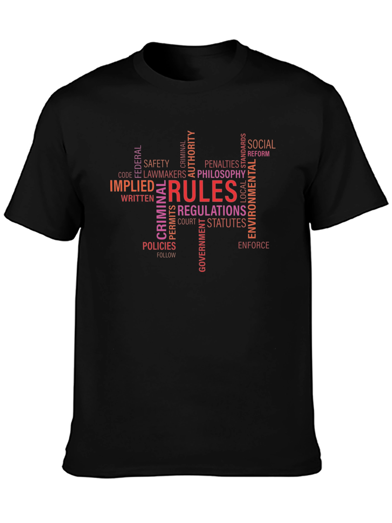 Rules & Regulations Word Cloud T-Shirt