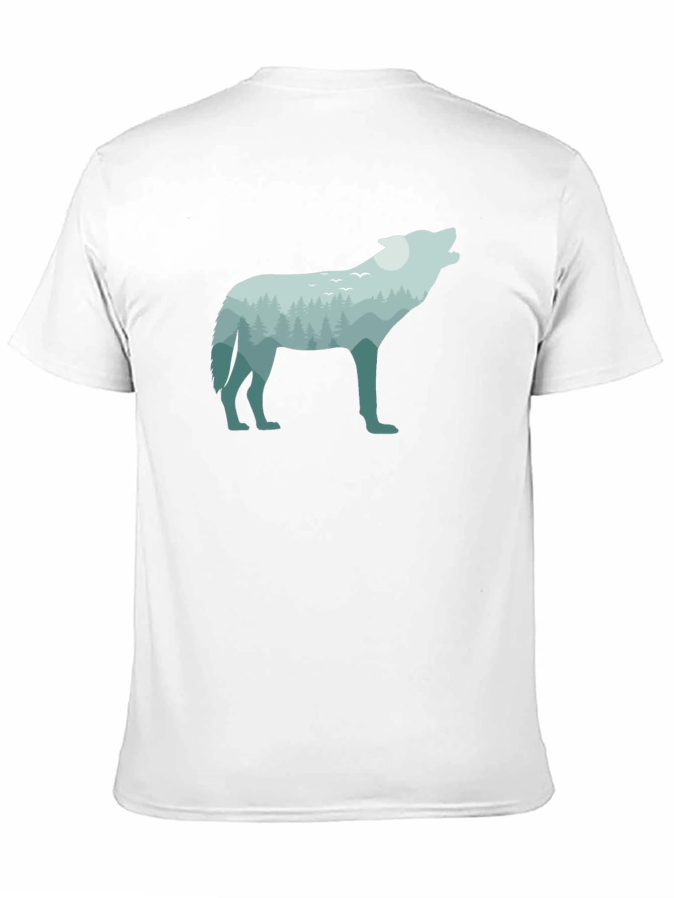 Nature Wolf Graphic Tee - Black Cotton T-Shirt