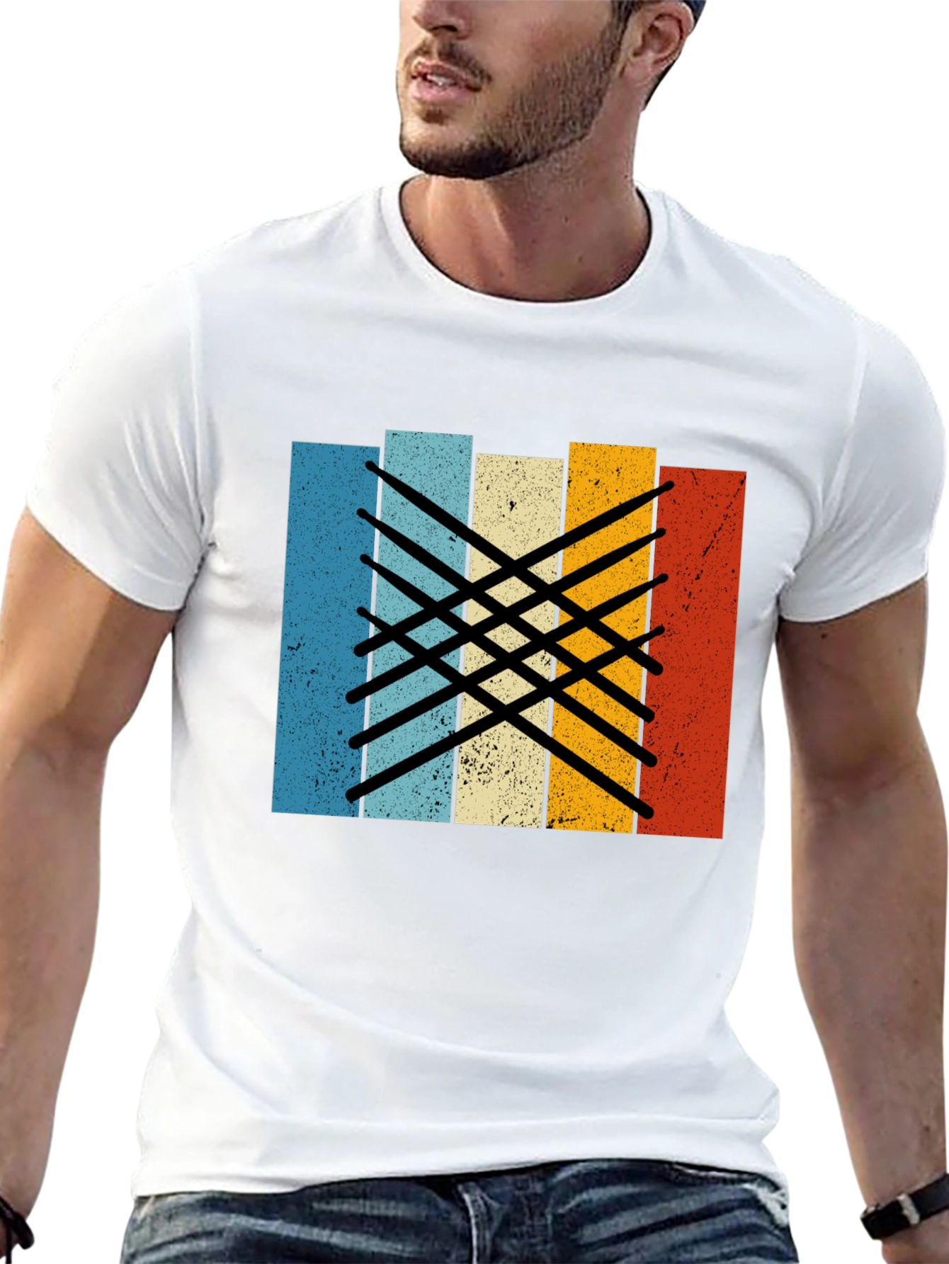 Retro Drumsticks Graphic Tee - Musician T-Shirt