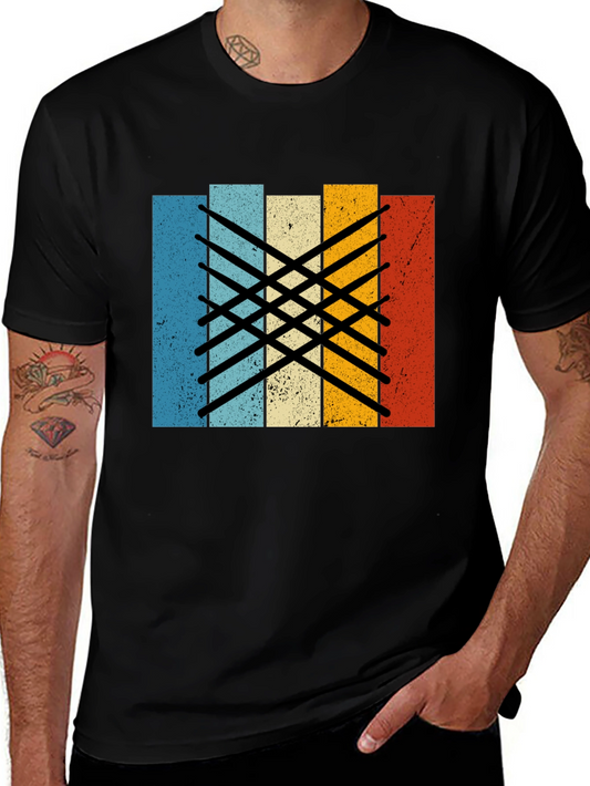 Retro Drumsticks Graphic Tee - Musician T-Shirt