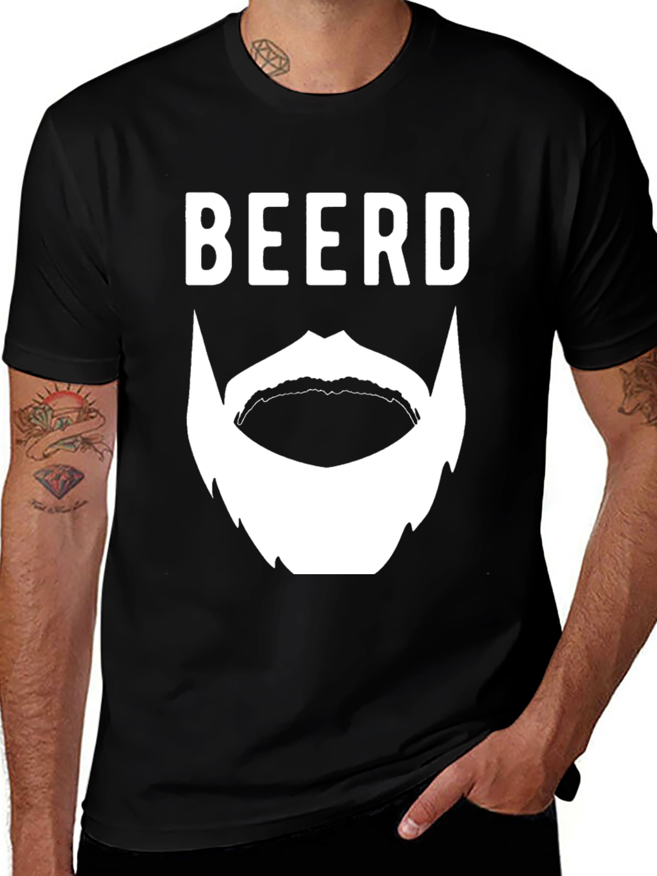 BEERD Funny Graphic Mens T-Shirt - Black
