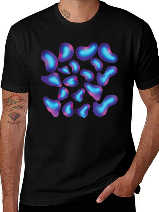 Abstract Blob Print Black T-Shirt