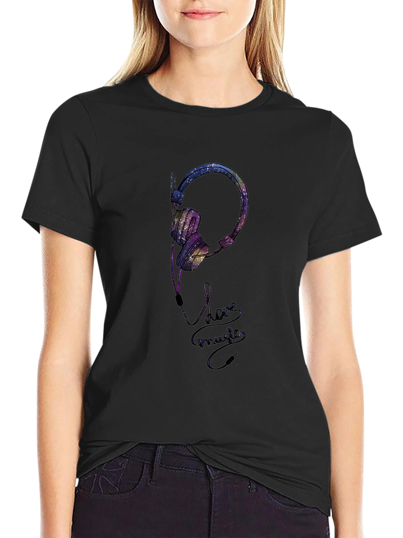 Galaxy Headphones Graphic T-Shirt