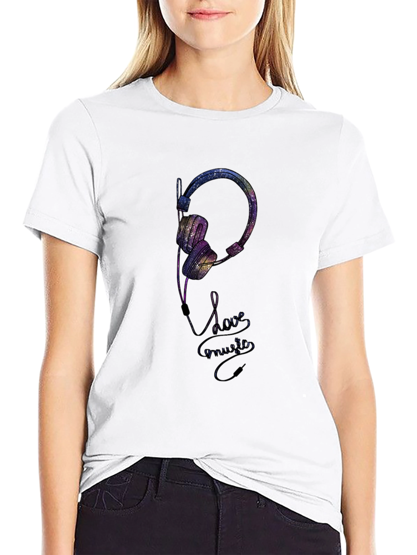 Galaxy Headphones Graphic T-Shirt