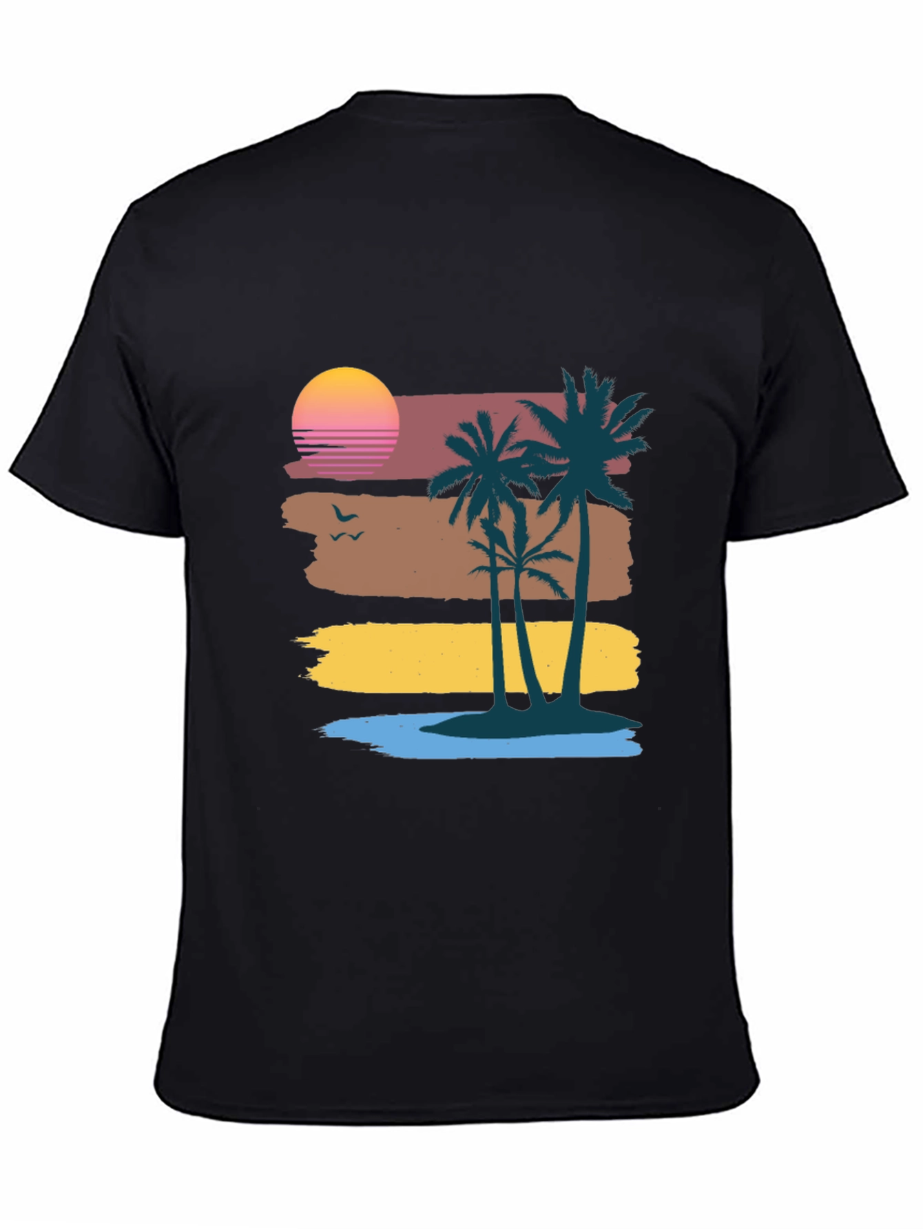 Retro Sunset Palm Tree Graphic Tee - Coastal Vibes